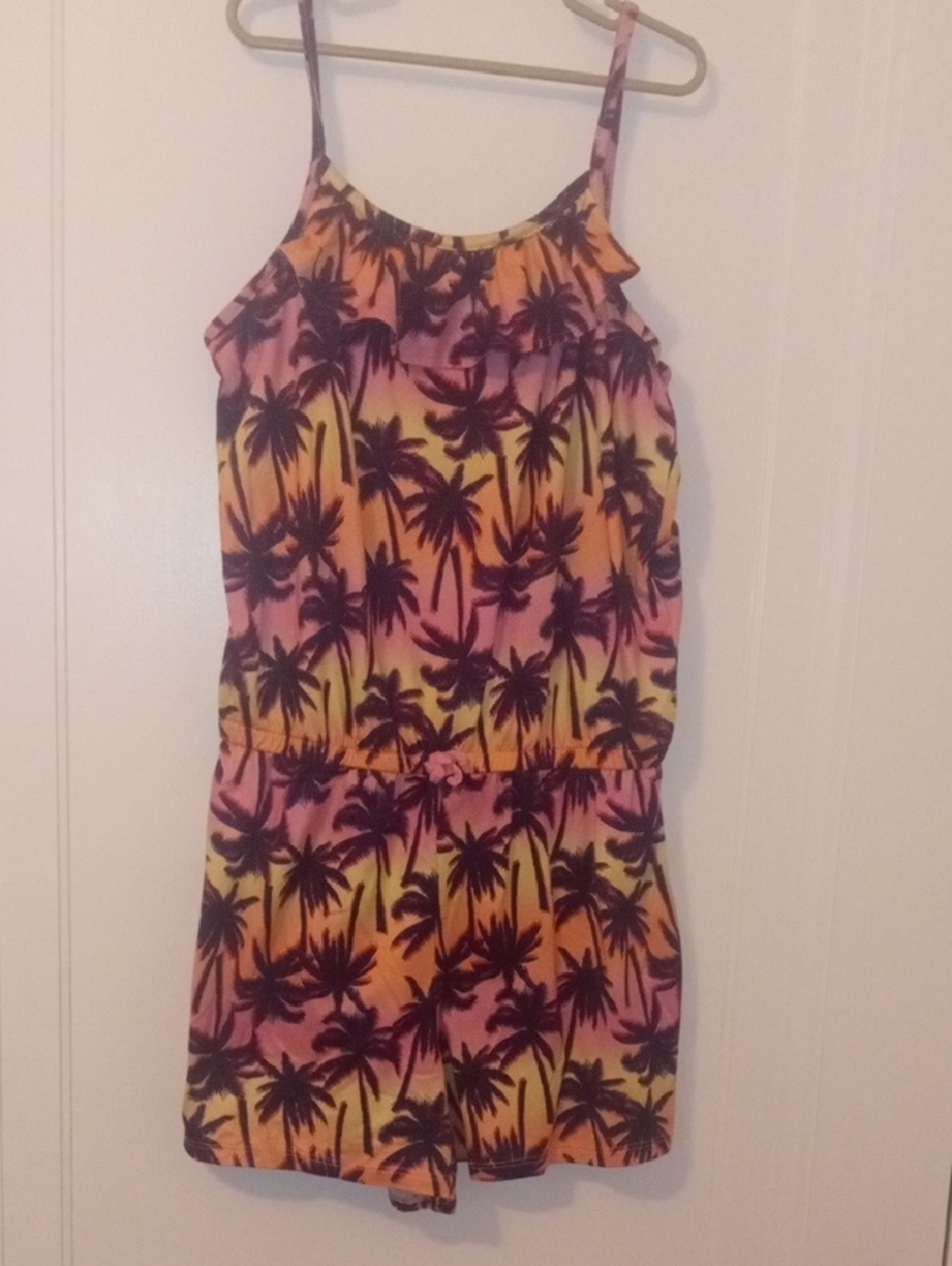 girl xl tropical print short romper